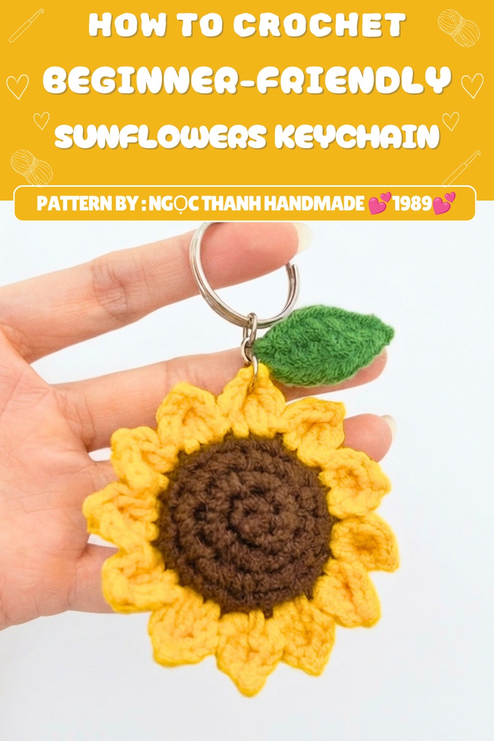 Free Crochet Sunflowers Keychain Pattern