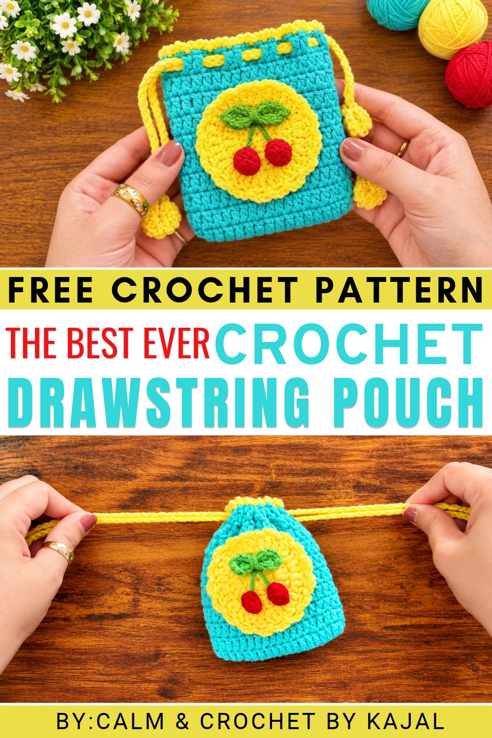 Crochet Drawstring Pouch Tutorial