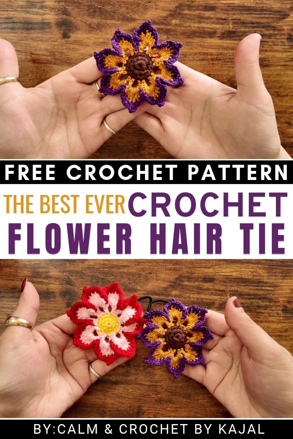 Crochet Flower Hair Tie Pattern