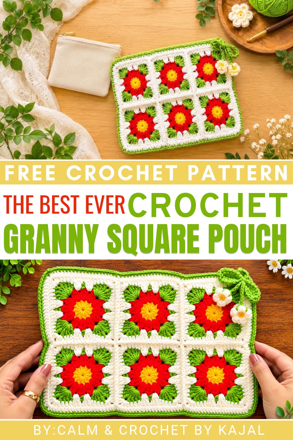 Crochet Granny Square Pouch Pattern