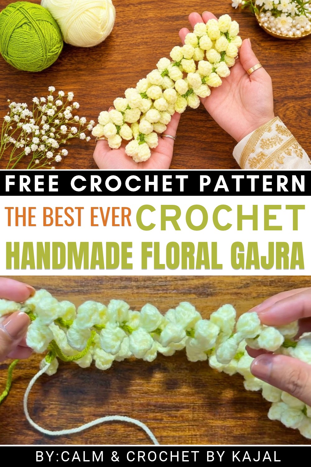 Crochet Handmade Floral Gajra Pattern