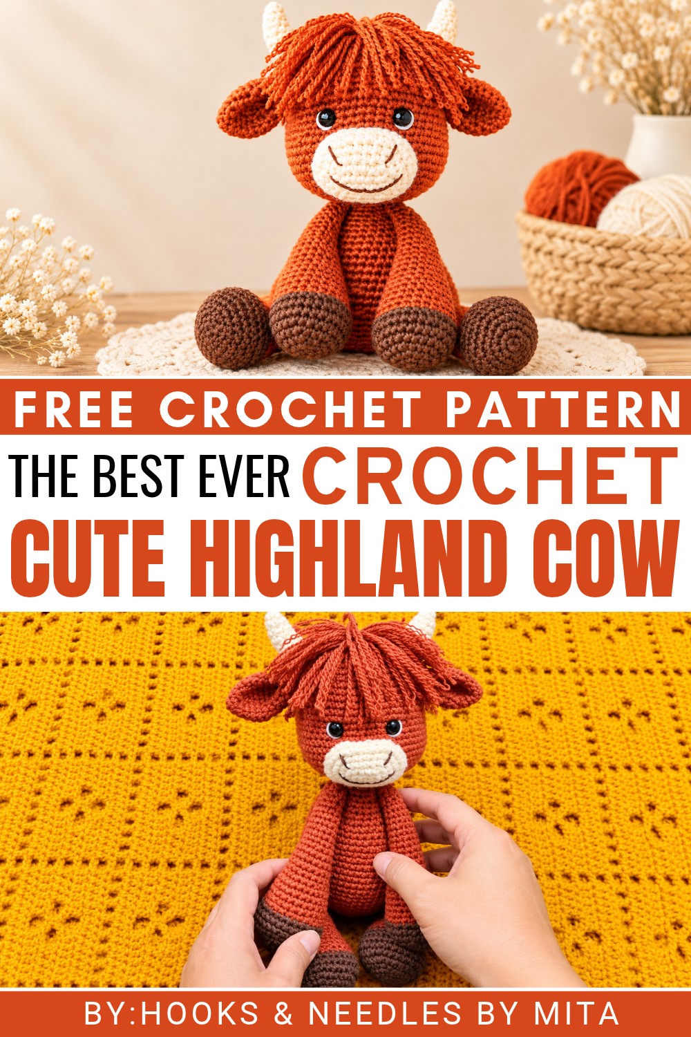 Crochet Highland Cow Amigurumi Pattern