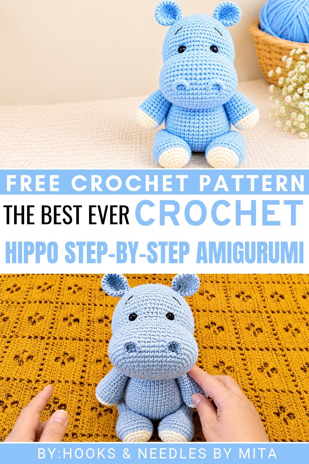 Crochet Hippo Step-by-step Amigurumi Pattern