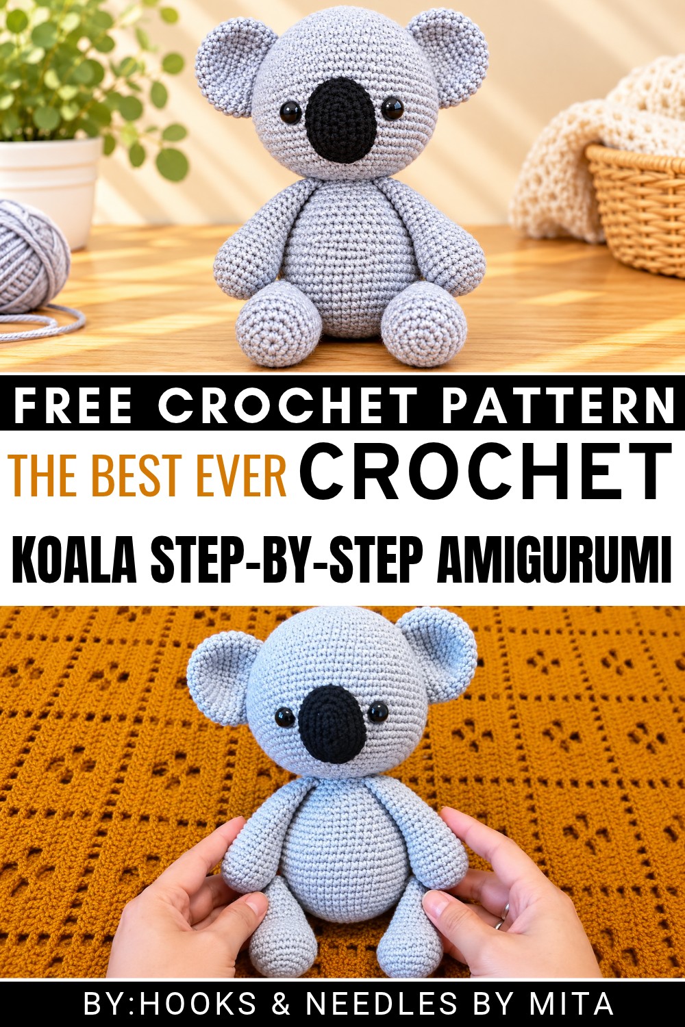 Crochet Koala Step-by-step Amigurumi Pattern