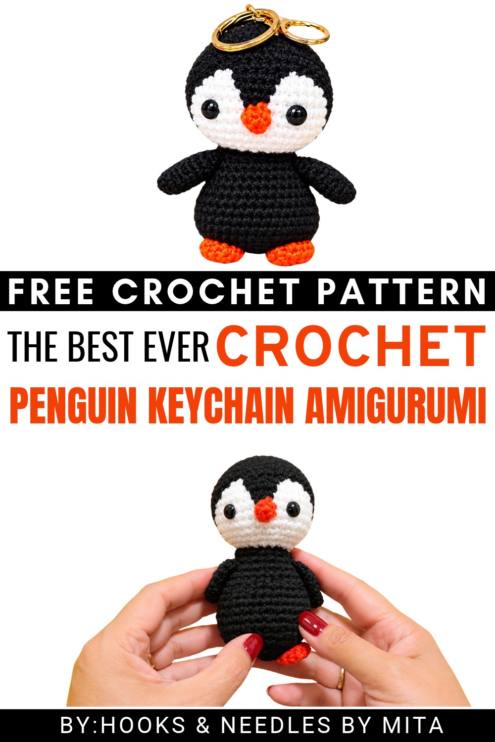 Crochet Penguin Keychain Amigurumi Pattern
