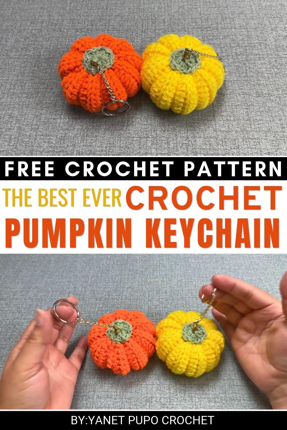 Crochet Pumpkin Keychain Step By Step Pattern