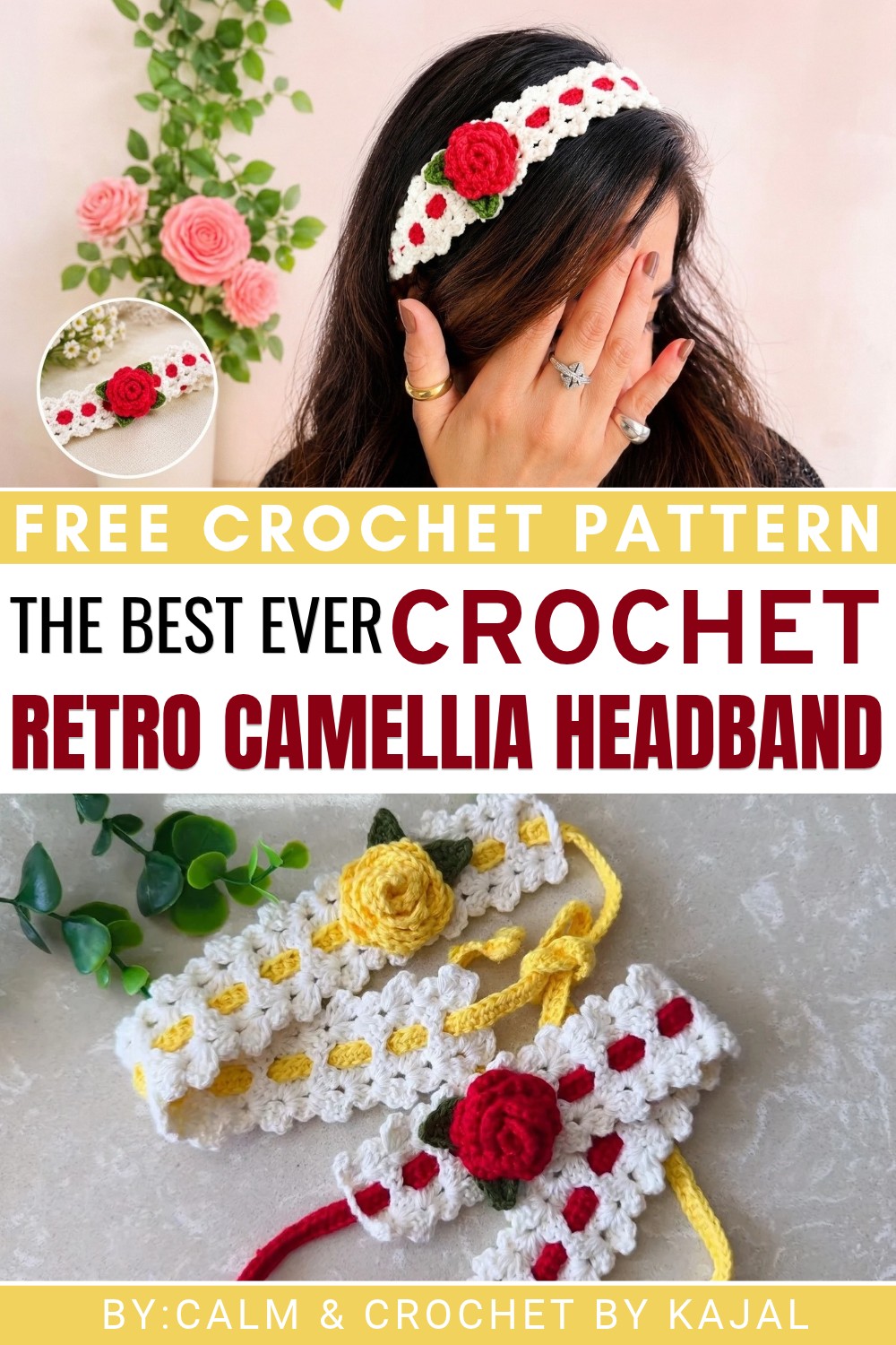 Crochet Retro Camellia Headband pattern