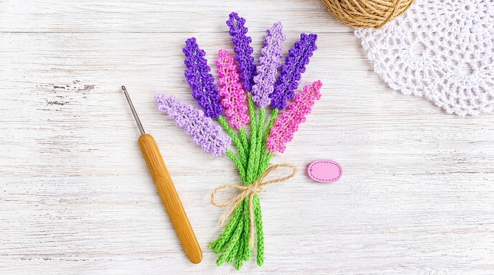 Lovely Crochet Lavender Free Pattern For Flower Bouquets - Yours Patterns