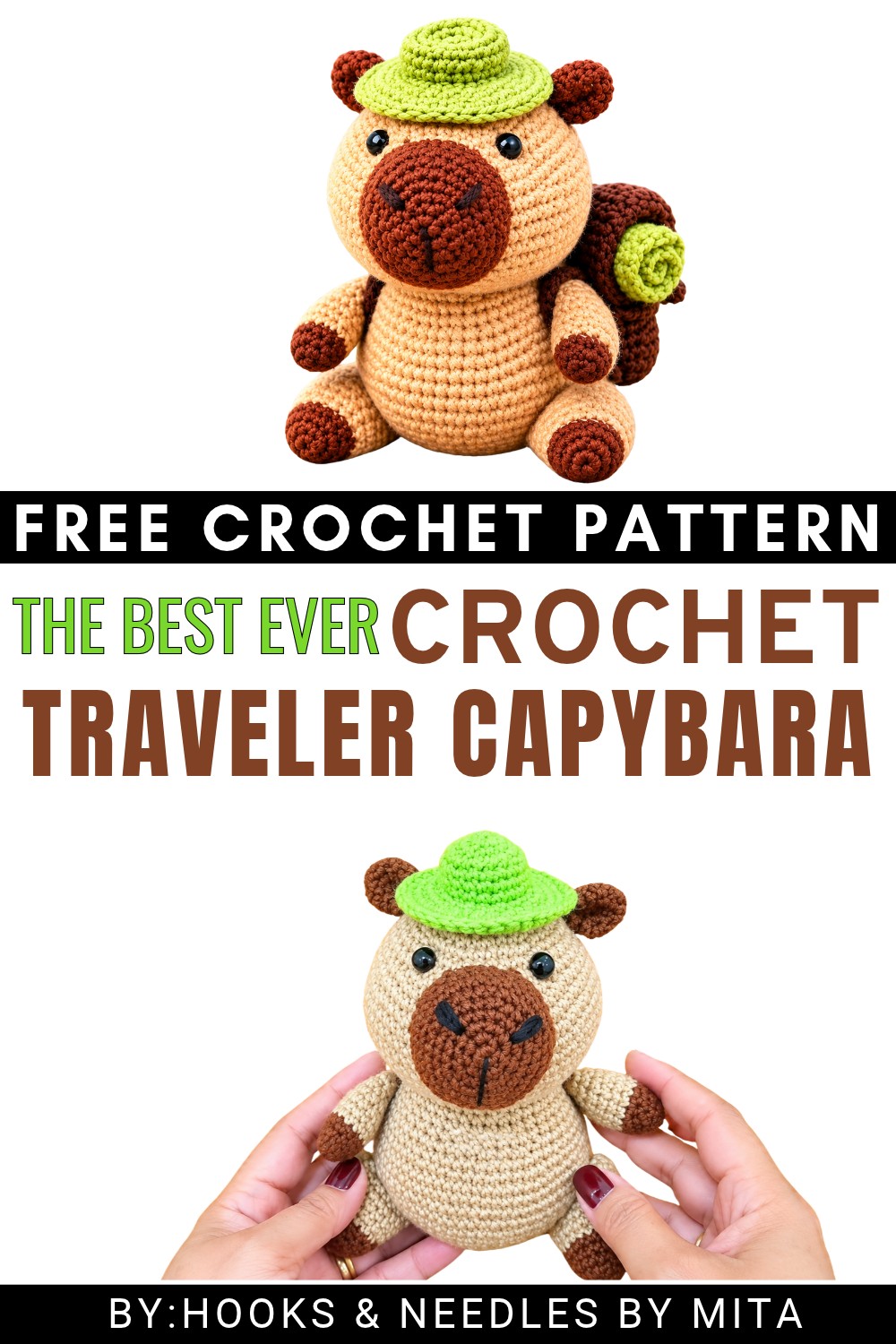 Crochet Traveler Capybara Amigurumi Pattern