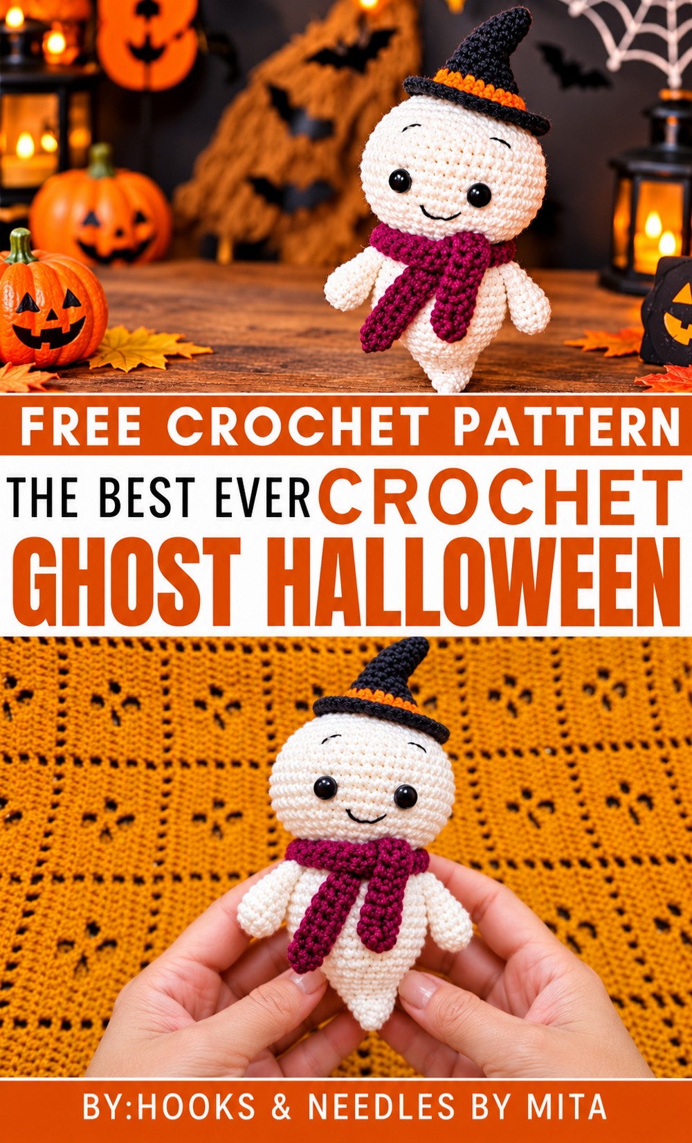 Easy Crochet Ghost Halloween Amigurumi Pattern